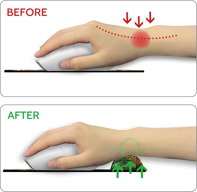 Mouse Pad with Wrist Rest, Ergonomic Mouse Pads Wrist Support for Desk, Green Potted Plant Gaming Mousepad for Wireless Mouse Laptop Computer Work Home Desk Accessories Office Supplies Desktop Decor