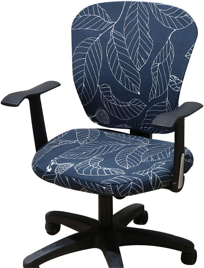 Jinzio Computer Office Chair Cover - Split Protective & Stretchable Cloth Polyester Universal Desk Task Chair Chair Covers Stretch Rotating Chair Slipcover, Marine Blue