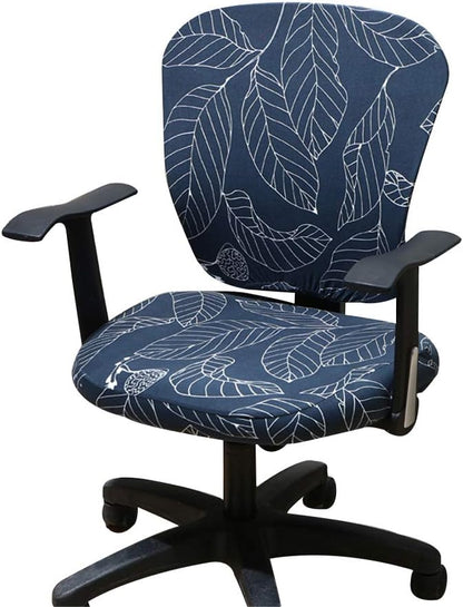 Jinzio Computer Office Chair Cover - Split Protective & Stretchable Cloth Polyester Universal Desk Task Chair Chair Covers Stretch Rotating Chair Slipcover, Marine Blue