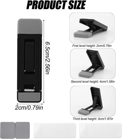 Gosknor 2pcs Foldable Keyboard Riser Stand for Desk, Adjustable Tilt & Portable Mini Laptop Feet Ergonomic Computer Keyboard Lift with Anti-Slip Pads Office Accessories (Black)