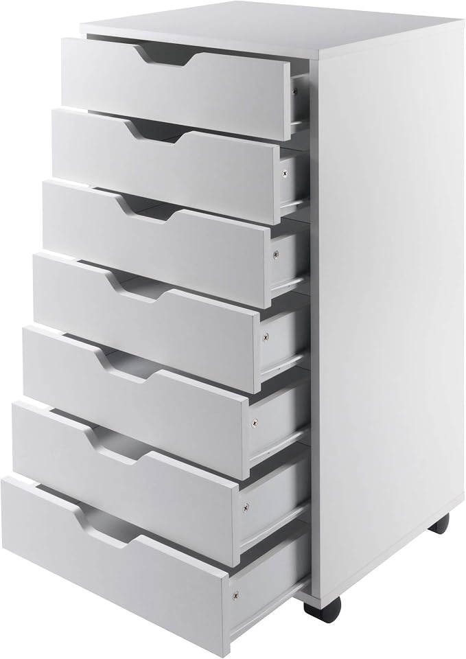 Winsome Halifax 7-Drawer Composite Wood Cabinet, White (10792)
