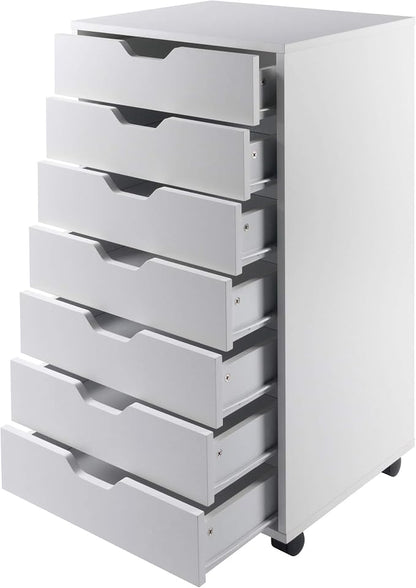 Winsome Halifax 7-Drawer Composite Wood Cabinet, White (10792)