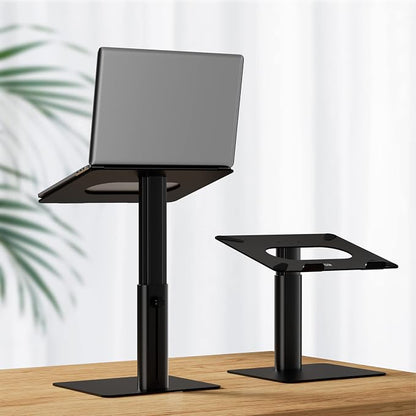 BESIGN LSX6 Computer Holder Stand, Ergonomic Adjustable Notebook Riser for Standing Work, Compatible with Air, Pro, Dell, HP, Lenovo More 10-14" Laptops, Black