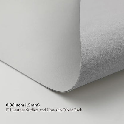 Leather Desk Mat - Non-Slip PU Desk Pad for Office and Home - Desk Organization and Accessories - Ideal for Large Mouse Pad and Desk Mats on Top of Desks (White,27.6"x 13.8")