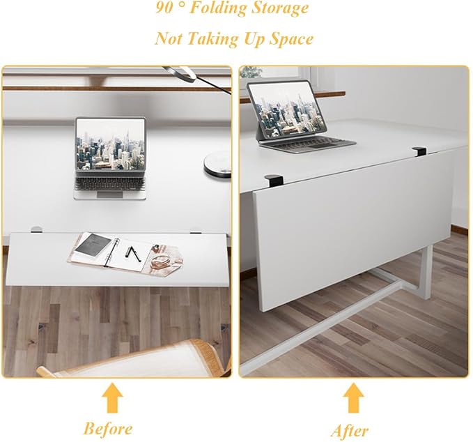 Under Desk Keyboard Tray Support Bracket Adjustable Desktop Extension Board Stand Clamp-on Keyboard Holder Arm Rest Tray Extension Plate Support Rack for Desk, NO Board/Tray, 1 Set (Style02-White)