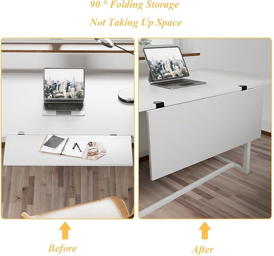 Under Desk Keyboard Tray Support Bracket Adjustable Desktop Extension Board Stand Clamp-on Keyboard Holder Arm Rest Tray Extension Plate Support Rack for Desk, NO Board/Tray, 1 Set (Style02-White)