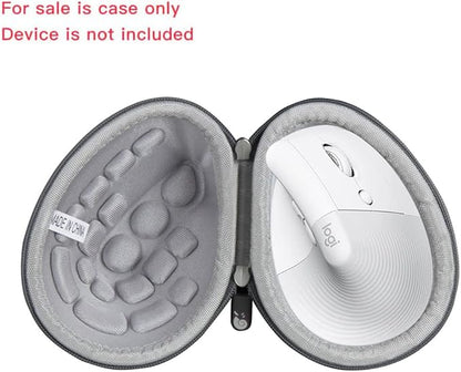 Hermitshell Hard Travel Case for Logitech Lift Vertical Ergonomic Mouse (Gray, Case for Right-Handed Mouse)