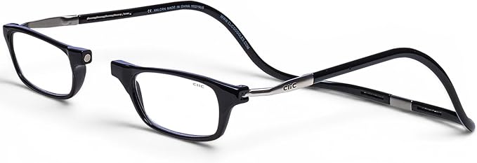 Clic Magnetic Reading Glasses for Men or Women, Computer Readers, Original Expandable (M-XL, Black, 2.25 Magnification)