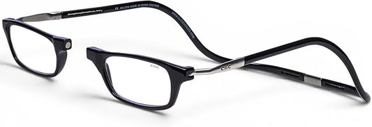 Clic Magnetic Reading Glasses, Adjustable Temple Computer Readers, Original Expandable, (Black, 2.50 Magnification)
