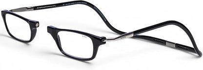 Clic Magnetic Reading Glasses - Adjustable Neck Hanging Readers - Secure Fit with Rigid Headband - Original Expandable (M-XL, Black, 3.50)