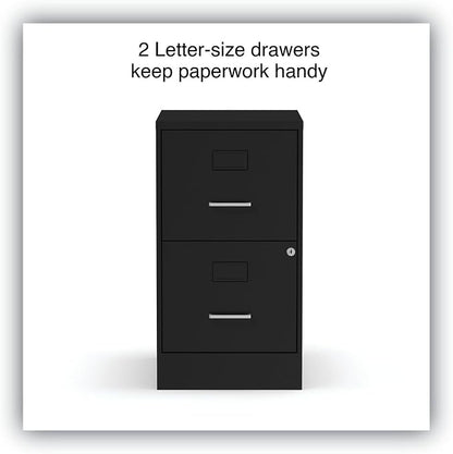 Alera Soho Vertical File Cabinet, 2 Drawers: File/File, Letter, Black, 14" X 18" X 24.1"