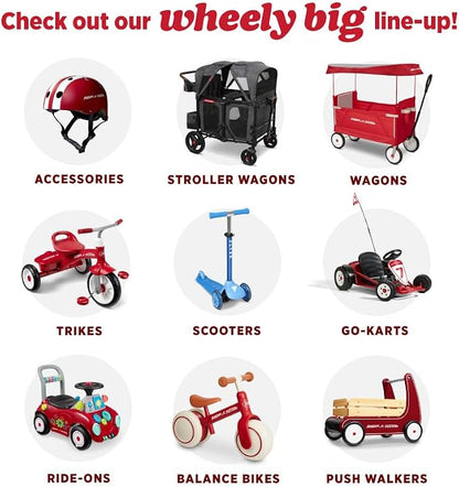 Radio Flyer City Luxe Stroll 'N Wagon, Ages 1+, 3-in-1 Push or Pull, Easy Fold, UV Canopy, 5-Point Harnesses, Front Caster & 12" Rear Wheels, Stroller Wagon, Amazon Exclusive
