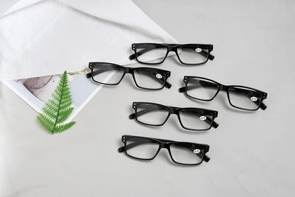 Eyekepper Vintage Reading Glasses for Men - 5 Pack Spring Hinges Classic Readers - Black Frame +3.25