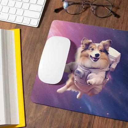 Mouse Pad Astronaut Dog in Space Mouse Pad Puppy floating in Space for Home Office Work Desk Computer Desktop Laptop for Dog Lovers (Shetland Sheepdog)