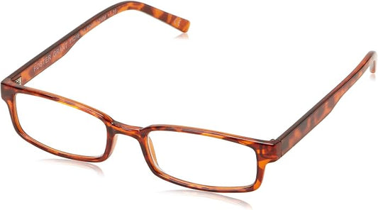 Foster Grant Men's Carter Rectangular Reading Glasses, Black/Transparent, 51 mm, +3.25