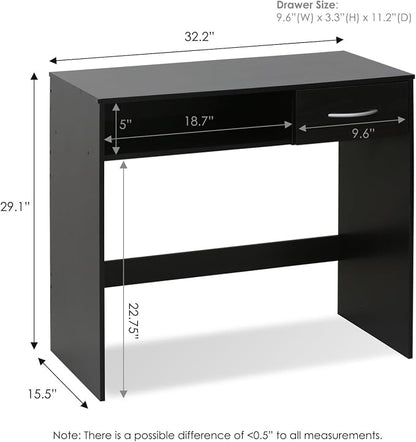 FURINNO JAYA Computer Study Desk with Drawer, Brown