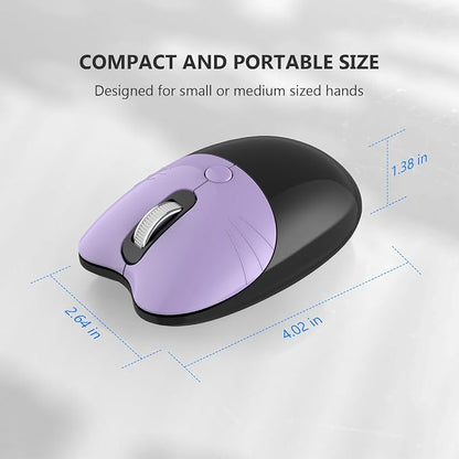 MOFII Wireless Keyboard and Mouse Combo, 2.4 GHz Full-Size Retro Round Keyboard and Mouse, Plug and Play, 8 Multimedia & Shortcut Keys for Mac, Windows, Laptop/Desktop/PC - Black Purple Gradient