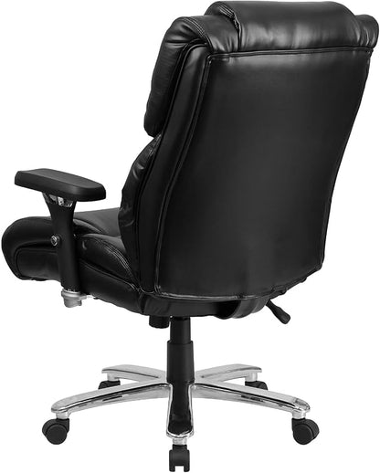 Flash Furniture Hercules Series 24/7 Intensive Use LeatherSoft Swivel Office Chair, Ergonomic High-Back Executive Chair with Padded Seat/Arms, Black