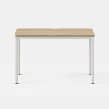 Branch Daily Desk - Functional at Home Office Desk with Effortless Assembly, Timeless Design, Rounded Corners, and Built-in Cable Notch - 48” W x 28.5” H x 24” D - Woodgrain Work Table