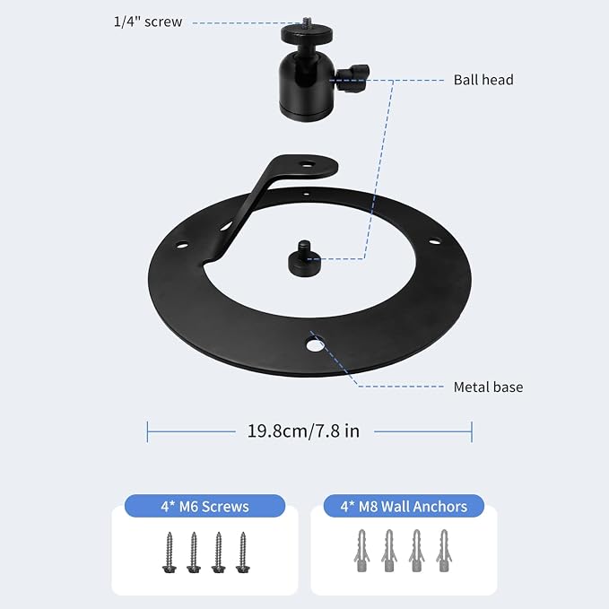 Projector Stand Table Tripod: Ballhead Angle 360 Degree Adjustable with 1/4" Screw for Most Projectors Webcams