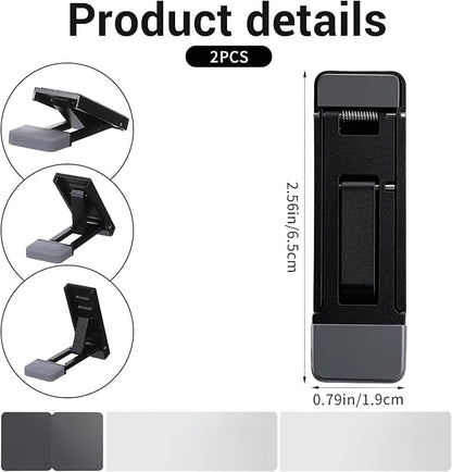 2PCS Keyboard Riser Tilt, Foldable Keyboard Riser Stand for Desk, Adjustable Mini Portable Laptop Feet with Anti-Slip Pads Three Tilt Angle for Most Keyboards Office Accessories (Black)