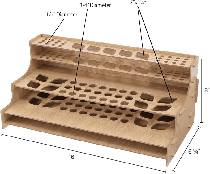HG Art Concepts Mezzo Artist Drawing Rack - Wood Grain Laminate Multi Layer Desk Stand Professional Storage Display Organizer for Pens, Pencils, Drafting and all other Drawing Tools