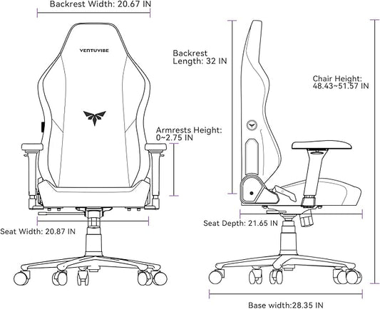 Gaming Chair - High Back Ergonomic Computer Chair with Lumbar Support, Video Game Chair-4D Adjustable Armrests,170° Reclining & 320lb Capacity,Fabric,Gray