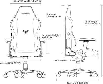 Gaming Chair - High Back Ergonomic Computer Chair with Lumbar Support, Video Game Chair-4D Adjustable Armrests,170° Reclining & 320lb Capacity,PU Leather Office Chair for Adults (Black-f&l)