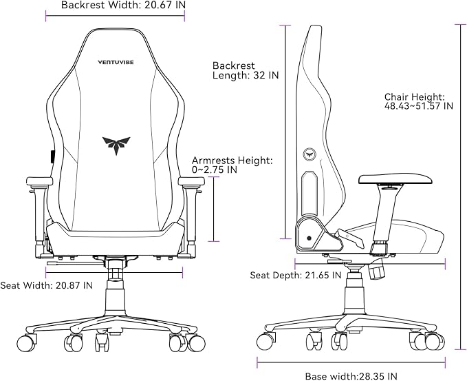 Gaming Chair - High Back Ergonomic Computer Chair with Lumbar Support, Video Game Chair-4D Adjustable Armrests,170° Reclining & 320lb Capacity,Fabric,Black