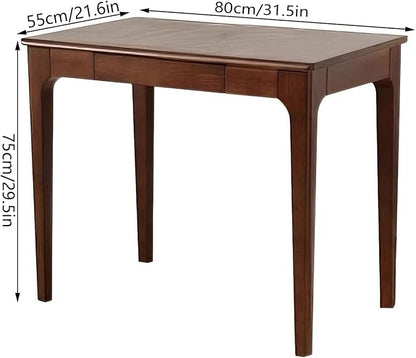 Solid Wooden Desk with Drawers, Small Writing Desk with Drawers for Computer, PC Desk for Work, Study or Gaming, Easy to Assemble (Walnut, 31.5IN)