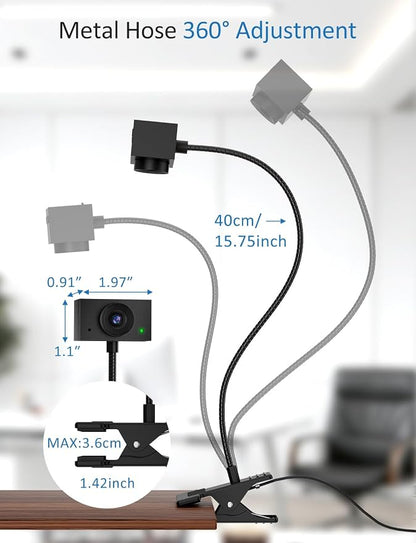 Webcam for PC, 2K Streaming Camera, Web Camera for Desktop/Laptop Computer Webcam with Microphone, Plug and Play USB Web Cam with Bracket, Manual Focus, for Live Streaming, Video Calls (Black, 2K)