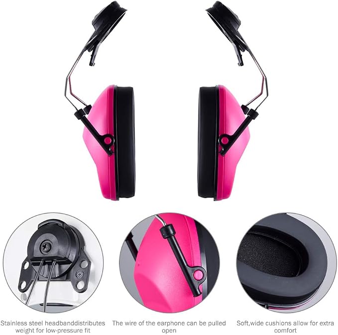 Noise Cancelling Helmet Attachable Ear Muffs Blocking Sound Reduction Ear Protection for Construction Site,Adaptors