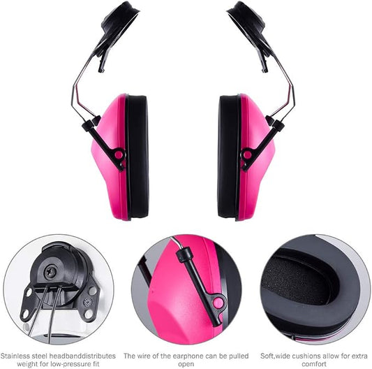 Noise Cancelling Helmet Attachable Ear Muffs Blocking Sound Reduction Ear Protection for Construction Site,Adaptors