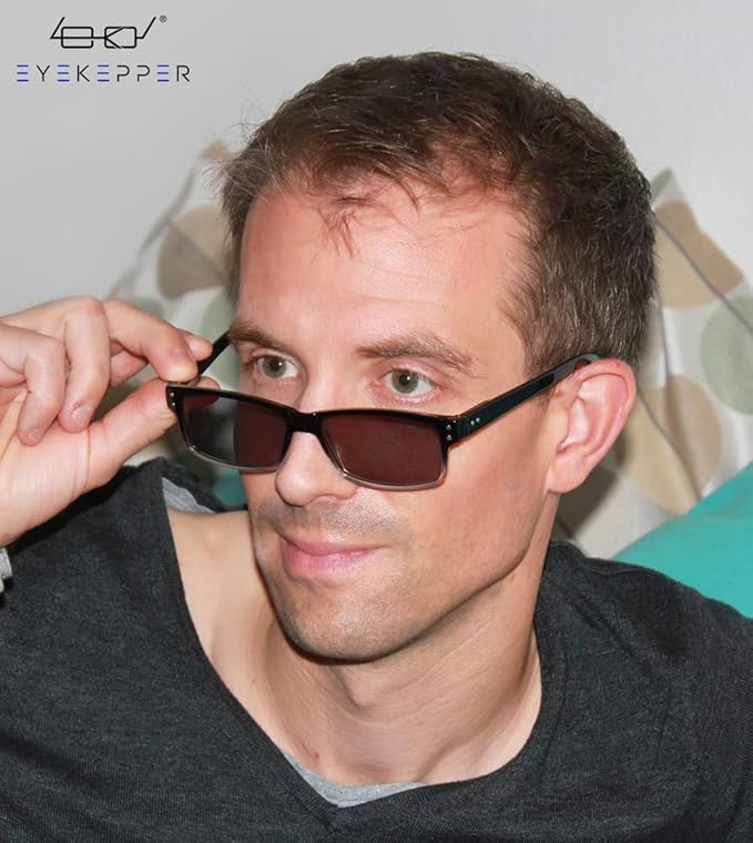 Eyekepper Vintage Sunglasses for Men - 5 Pack Grey Tinted Lens Glasses +0.00