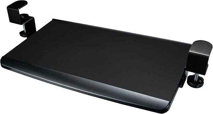 Desk Tray Add-on - CTA Desk Add-on Bundle with Keyboard Tray, Desk Organizer, Heavy-Duty Metal Keyboard, Mouse Tray, Organizer Tray Compartments, and Cable Routing Column (PC-DAB) - Black