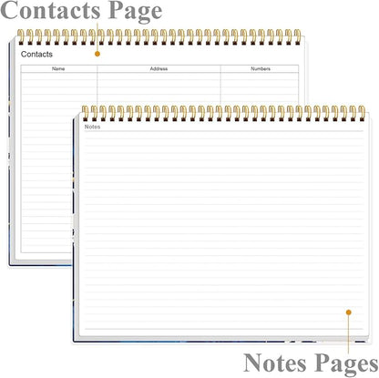 Weekly Productivity Planner - 8.5" x 11" Dashboard Desk Notepad Has 6 Focus Areas to List Tasks for Goals, Projects, Clients, Academic or Meal-Organize Your Daily Work Efficiently, 54 Weeks, Blue Leaf
