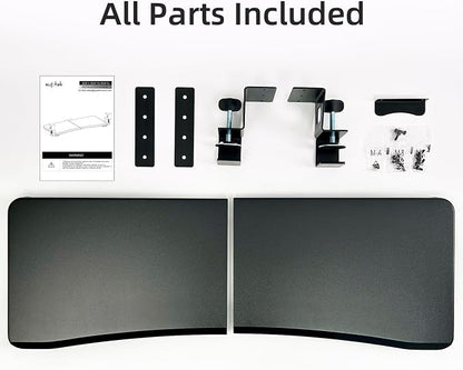 suptek Large Keyboard Tray Under Desk Pull Out with C Clamp Mount, Computer Keyboard & Mouse Tray, 34 (38 Including Clamps) x 11.8 inch Slide-Out Platform Computer Drawer for Typing, Black, DSF1LB