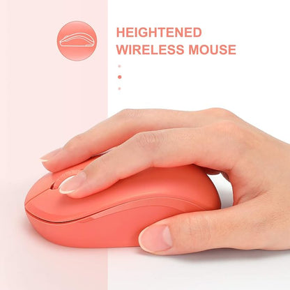 seenda Wireless Mouse, 2.4G Noiseless Mouse with USB Receiver Portable Computer Mice for PC, Tablet, Laptop, Notebook - Living Coral