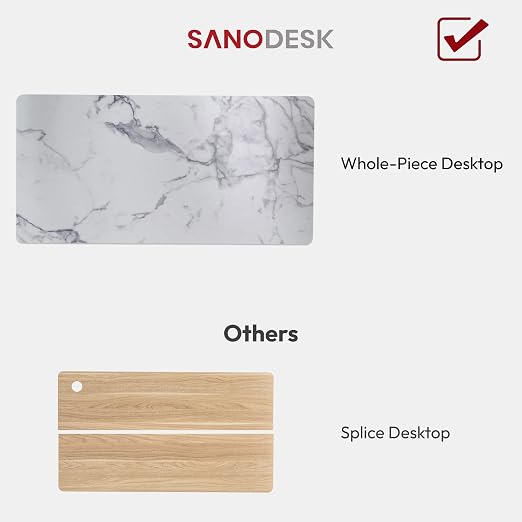 SANODESK Universal Tabletop 55"x28"x1" Thickness One-Piece Table Top Rectangular Particle Board for Standing Desk and Home Office Countertop DIY,Marble Grey Desk Top