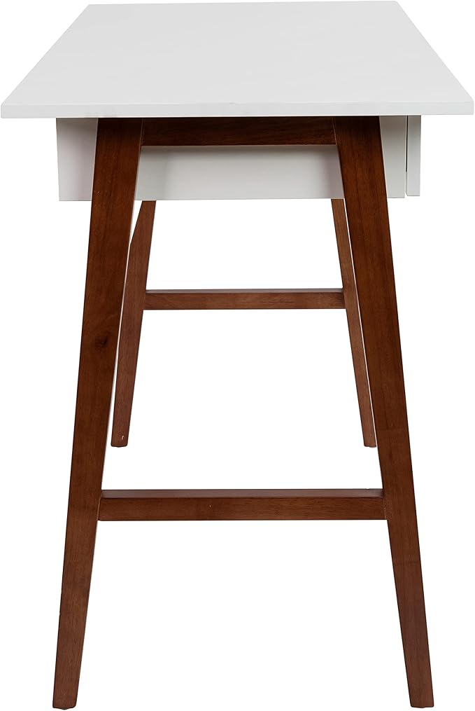 Flash Furniture Darla Computer Desk - White Home Office Desk with Storage Drawer - 42" Long Writing Desk for Bedroom