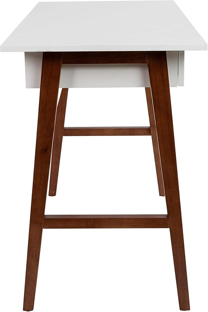 Flash Furniture Darla Computer Desk - White Home Office Desk with Storage Drawer - 42" Long Writing Desk for Bedroom