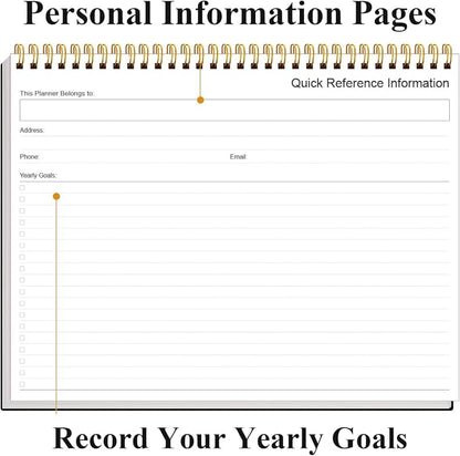 Weekly Productivity Planner - 8.5" x 11" Dashboard Desk Notepad Has 6 Focus Areas to List Tasks for Goals, Projects, Clients, Academic or Meal-Organize Your Daily Work Efficiently, 54 Weeks, Black