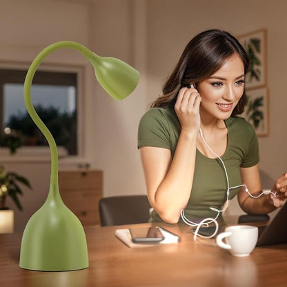 EJIAXIN Gooseneck Desk Lamp 360° LED Flexible Reading Light Small Desk Lamps for Small Spaces Home Office Bedroom College Dorm Desk Bookshelf Nightstand Table Lamp (Green)