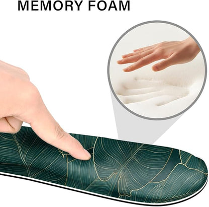 Desk Pad and Keyboard Wrist Rest, Large Mouse Pad + Keyboard Pad+Mouse Wrist Support, Non-Slip Desk Mat Protector for Office, Home 31.5×11.8 Inches Plant Leaves