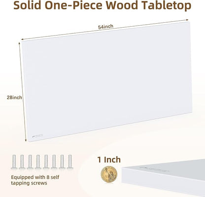 Universal Solid One-Piece Wood Table Top, 55"x28"x1" Workbench Top - Rectangular Particle Board for Standing Desk, Home Office Desk Countertop DlY, Washer Dryer, Coffee, Bar Tabletop