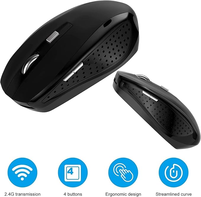Guiheng Wireless Mouse, 2.4Ghz Wireless Mouse Computer Mouse 1200DPI,6 Buttons with Nano Receiver for Laptop,PC,Chromebook,Computer,Notebook,Office-10 Pack
