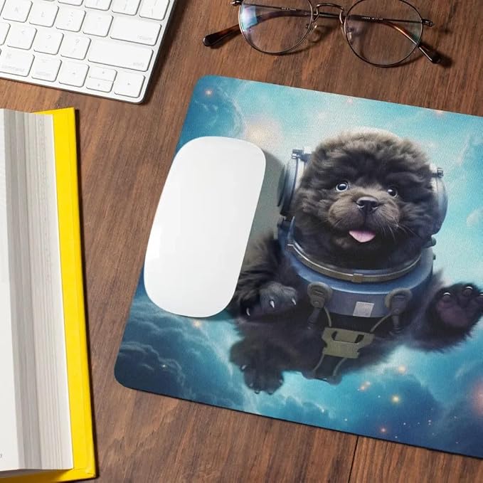 Mouse Pad Newfoundland Astronaut Dog in Space Mouse Pad Puppy floating in Space for Home Office Work Desk Computer Desktop Laptop for Dog Lovers