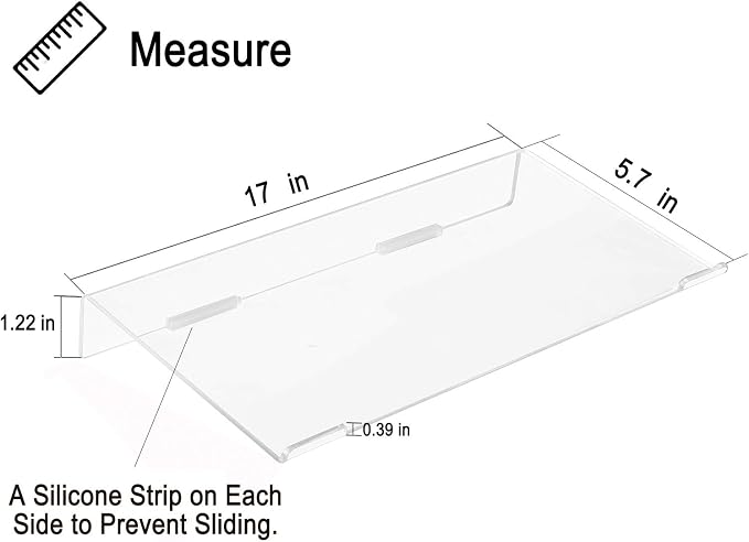 WINKINE Computer Keyboard Stand, Clear Acrylic PC Keyboard Holder Stand Tilted Computer Keyboard Stand, Keyboard Riser for Ergonomic Easy Typing, Keyboard Stand for Office Desk, Home, School