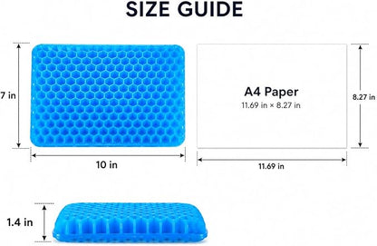 LYUANEC Gel Seat Cushion for Long Sitting - 10" x 7" x 1.4" (Mini) Gel Cushion for Kids, Pressure Relief Cushion for Chair