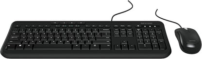 Incase Wired Desktop 600 Keyboard & Mouse Combo – Designed by Microsoft – Four Hot Keys, Spill-Resistant Keyboard, Quiet-Touch Keys, Optical Mouse, Left/Right Mouse with 800 DPI Sensor – Black